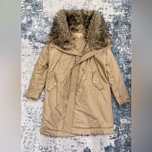 Michael Kors Beige Jacket with Faux Fur XS